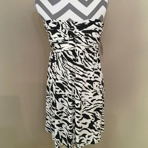 Soma Lisa Black White Sensual Skin Strapless Dress NWT - Medium